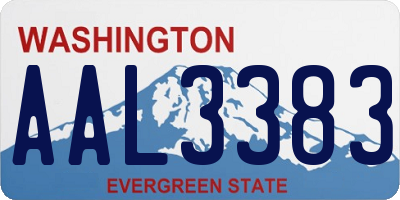 WA license plate AAL3383