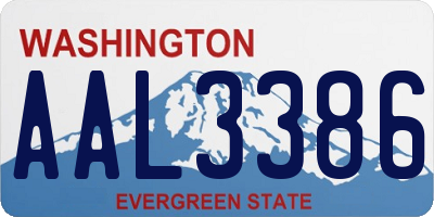 WA license plate AAL3386