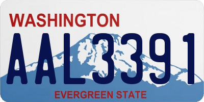 WA license plate AAL3391
