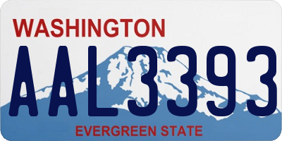 WA license plate AAL3393