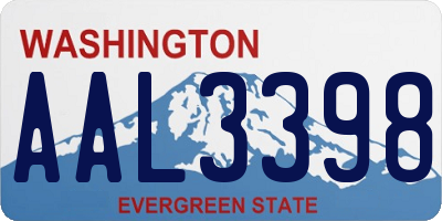 WA license plate AAL3398