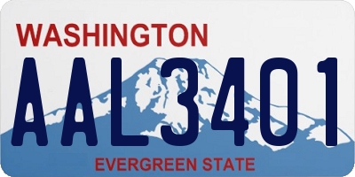 WA license plate AAL3401