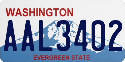 WA license plate AAL3402