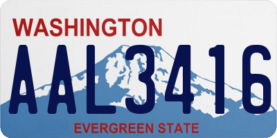 WA license plate AAL3416