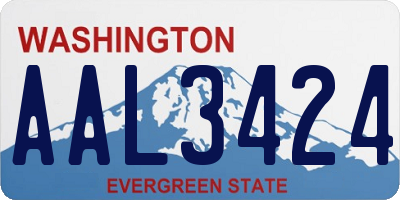 WA license plate AAL3424