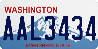 WA license plate AAL3434