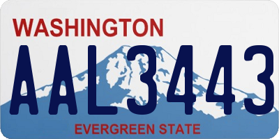WA license plate AAL3443