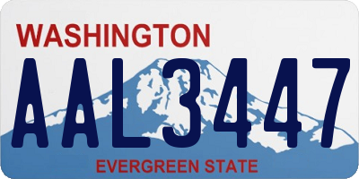 WA license plate AAL3447