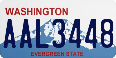 WA license plate AAL3448