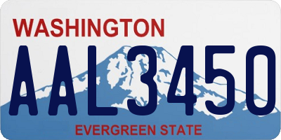WA license plate AAL3450