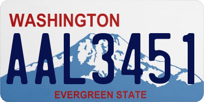 WA license plate AAL3451