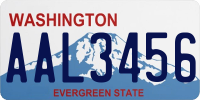 WA license plate AAL3456
