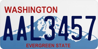 WA license plate AAL3457