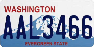 WA license plate AAL3466