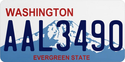 WA license plate AAL3490