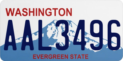 WA license plate AAL3496