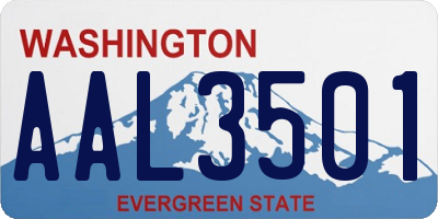 WA license plate AAL3501