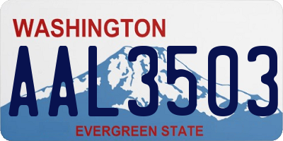WA license plate AAL3503