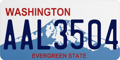 WA license plate AAL3504