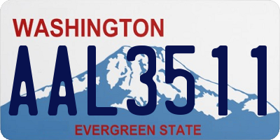 WA license plate AAL3511
