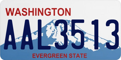 WA license plate AAL3513