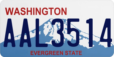 WA license plate AAL3514