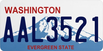 WA license plate AAL3521