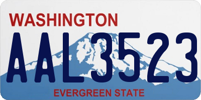 WA license plate AAL3523