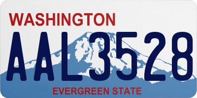 WA license plate AAL3528