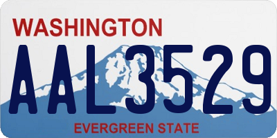 WA license plate AAL3529