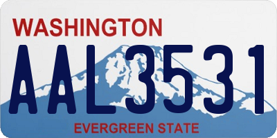 WA license plate AAL3531