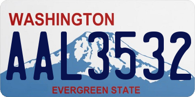 WA license plate AAL3532