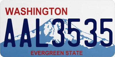 WA license plate AAL3535