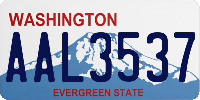 WA license plate AAL3537