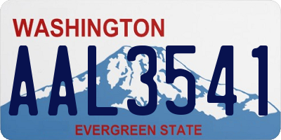 WA license plate AAL3541