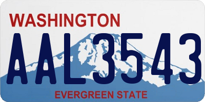 WA license plate AAL3543