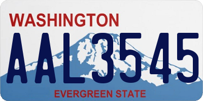 WA license plate AAL3545