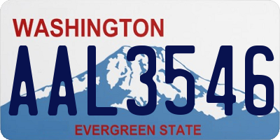 WA license plate AAL3546