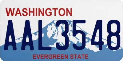 WA license plate AAL3548