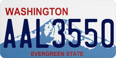 WA license plate AAL3550