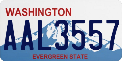 WA license plate AAL3557