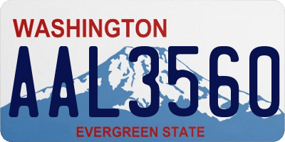WA license plate AAL3560