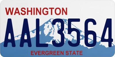 WA license plate AAL3564