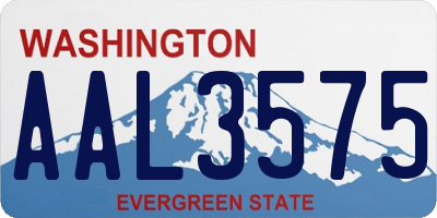 WA license plate AAL3575