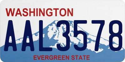 WA license plate AAL3578