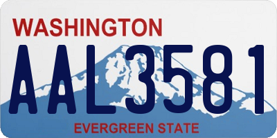 WA license plate AAL3581