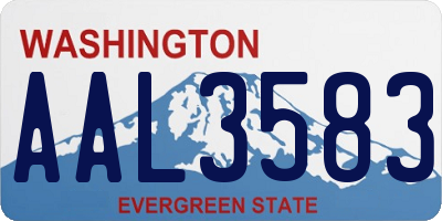 WA license plate AAL3583