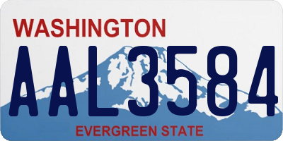 WA license plate AAL3584