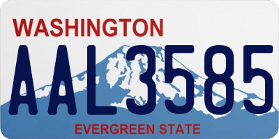 WA license plate AAL3585
