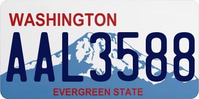 WA license plate AAL3588